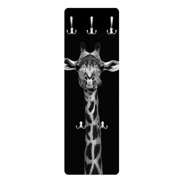 Coat rack - Dark Giraffe Portrait