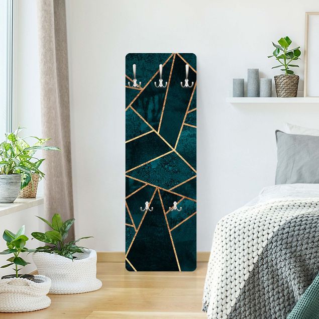 Coat rack modern - Dark Turquoise With Gold