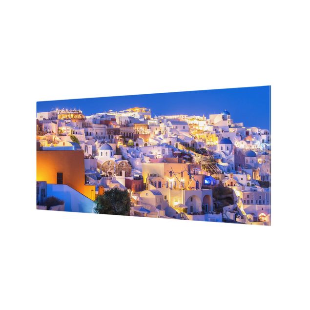Splashback - Santorini At Night - Landscape format 2:1