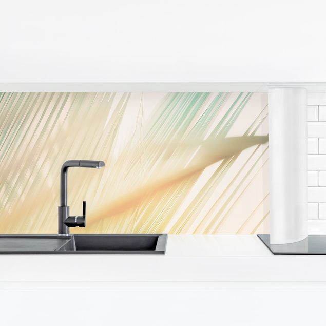 Kitchen wall cladding - Tropical Plants Palm Trees At Sunset II