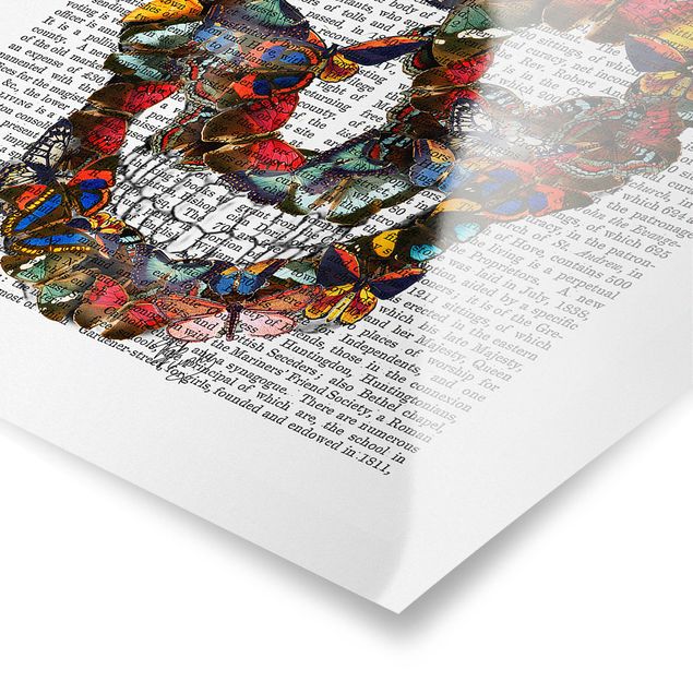 Poster quote - Scary Reading - Butterfly Skull