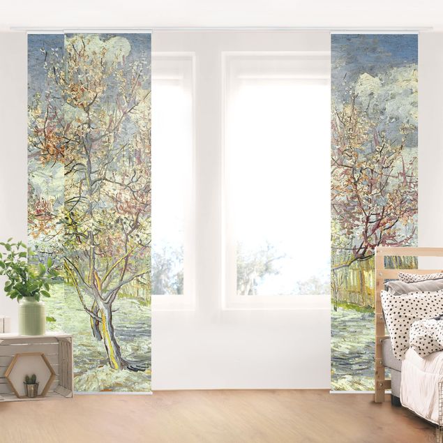 Sliding panel curtains set - Vincent Van Gogh - Peach Blossom In The Garden