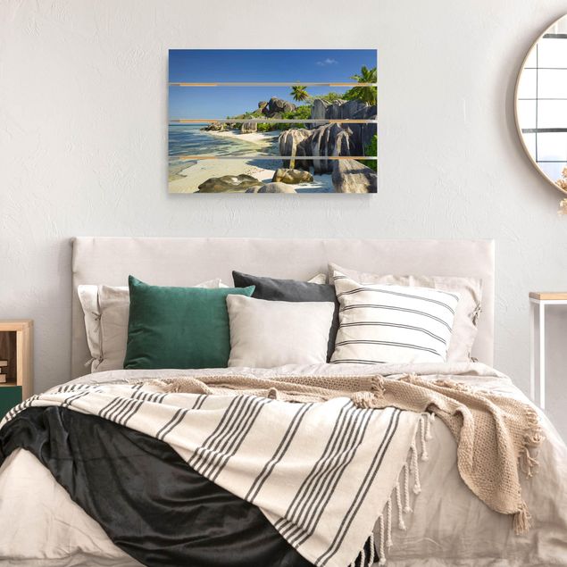 Print on wood - Dream Beach Seychelles