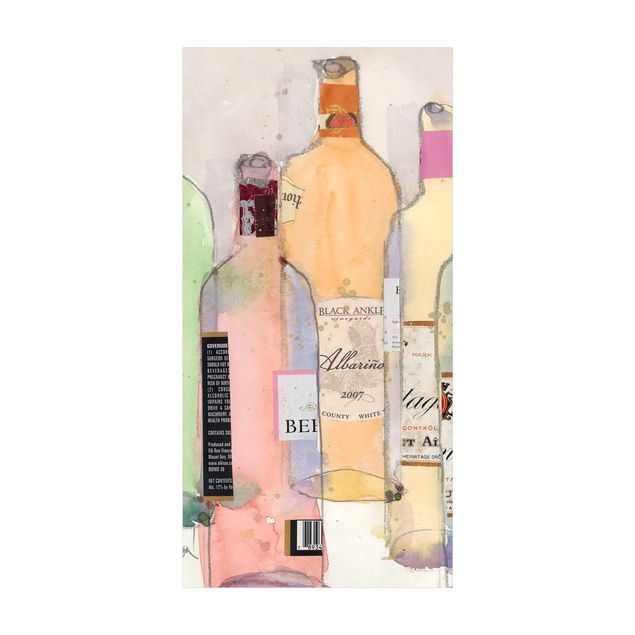 Beige rugs Wine Bottles In Watercolour II