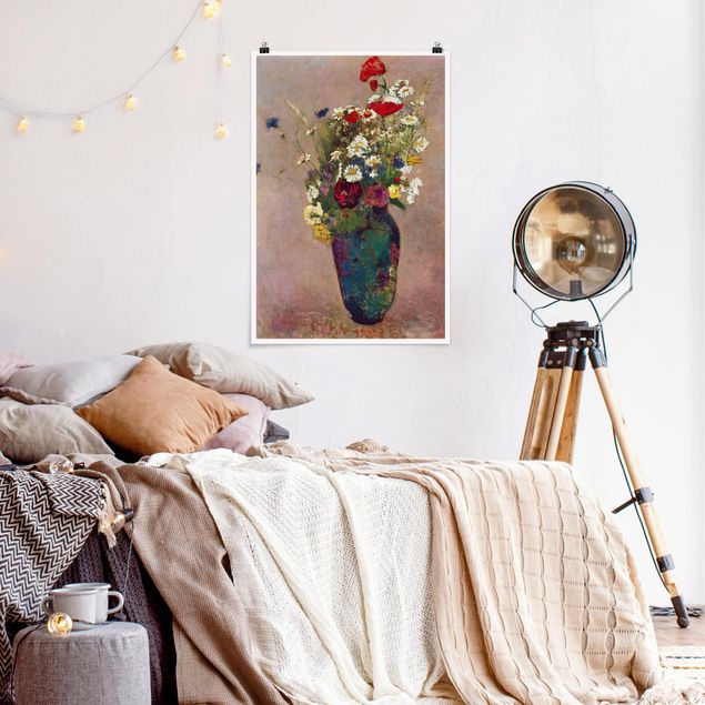 Poster art print - Odilon Redon - Flower Vase with Poppies