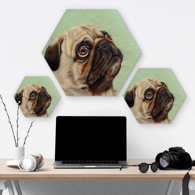 Wooden hexagon - Reward For Pug