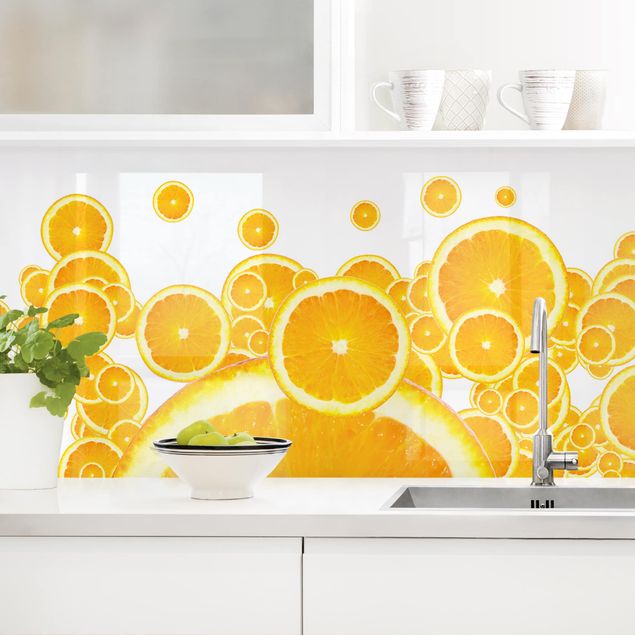 Kitchen splashback frutta and vegetables Retro Orange Pattern II
