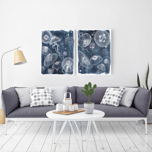 Print on canvas - Moon Jellyfish Set I