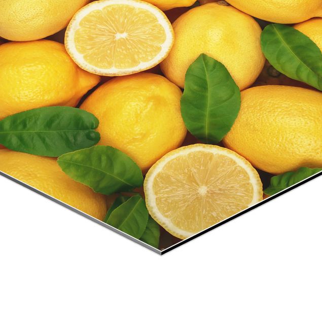 Alu-Dibond hexagon - Juicy lemons
