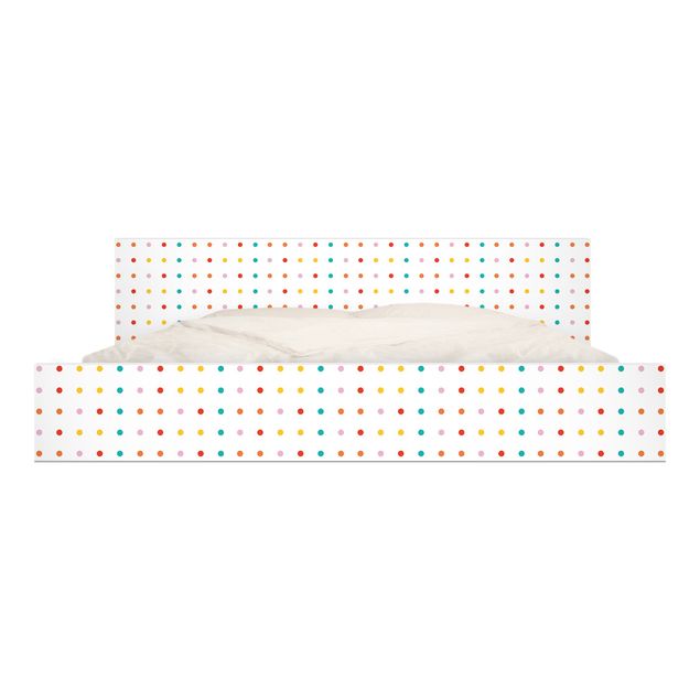 Adhesive film for furniture IKEA - Malm bed 180x200cm - No.UL748 Little Dots