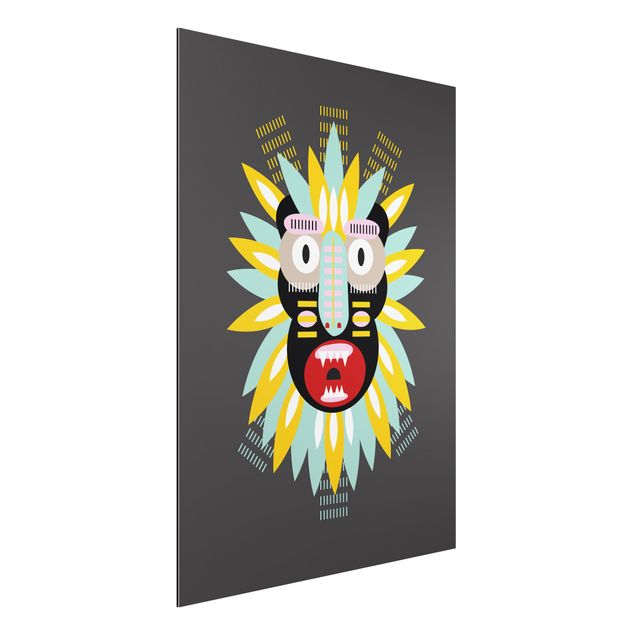 Aluminium dibond Collage Ethnic Mask - King Kong