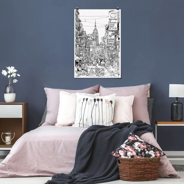 Poster architecture & skyline - City Study - Little Italy