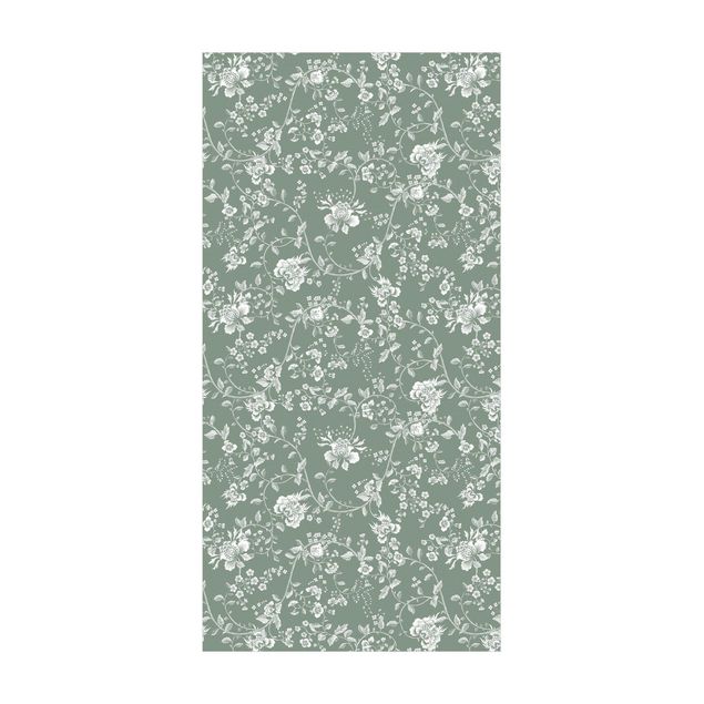 Floral rugs Flower Tendrils On Green