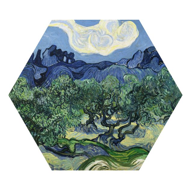 Alu-Dibond hexagon - Vincent Van Gogh - Olive Trees