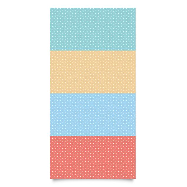 Adhesive film - Pastel Colours Dotted White  - Turquoise Blue Yellow Red