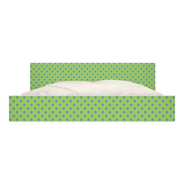 Adhesive film for furniture IKEA - Malm bed 180x200cm - No.DS92 Dot Design Girly Green