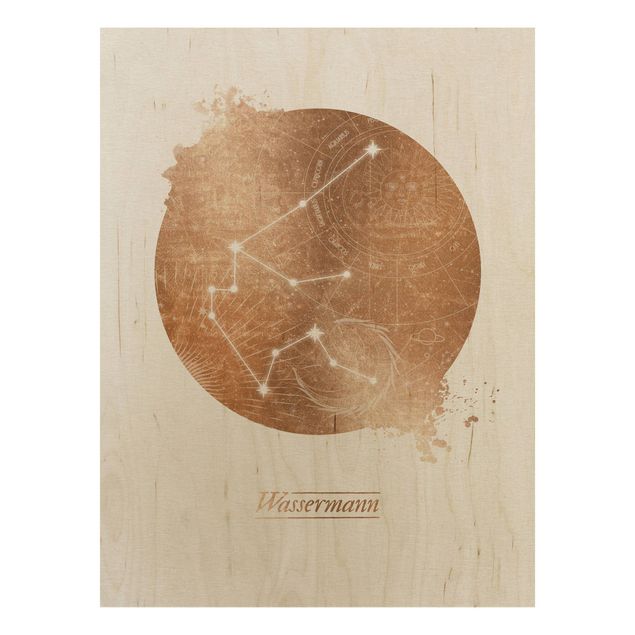 Print on wood - Aquarius Gold