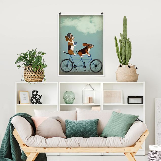 Poster kids room - Cycling - Bassets Tandem
