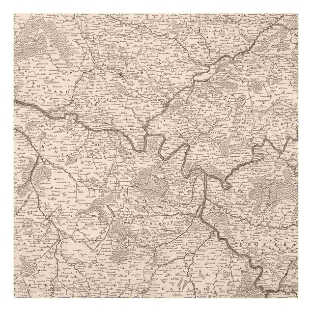 Splashback - Vintage Map France - Square 1:1