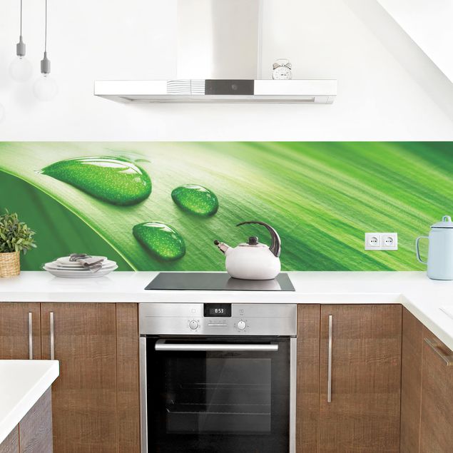 Kitchen wall cladding - Banana Leaf With Drops