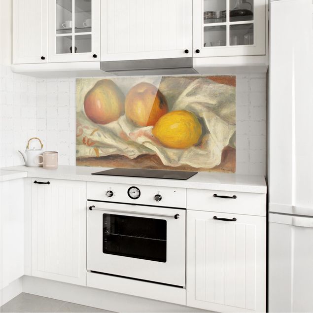Glass splashback art print Auguste Renoir - Two Apples And A Lemon