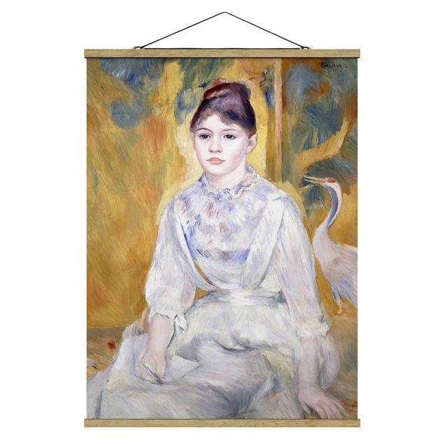 Fabric print with poster hangers - Auguste Renoir - Young girl with a swan