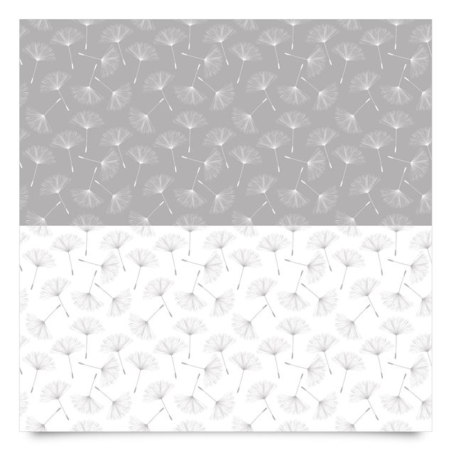 Adhesive film for furniture - Dandelion Pattern Set In Agate Grey And Polar White