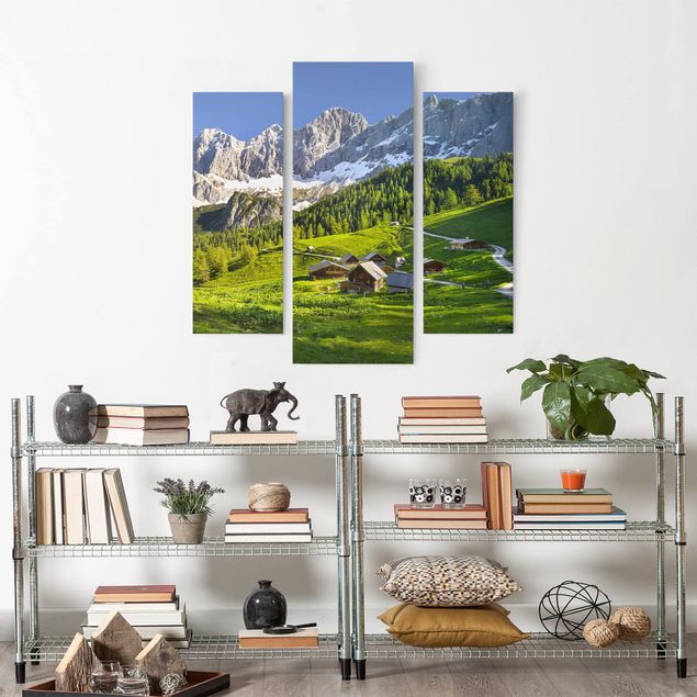 Print on canvas 3 parts - Styria Alpine Meadow