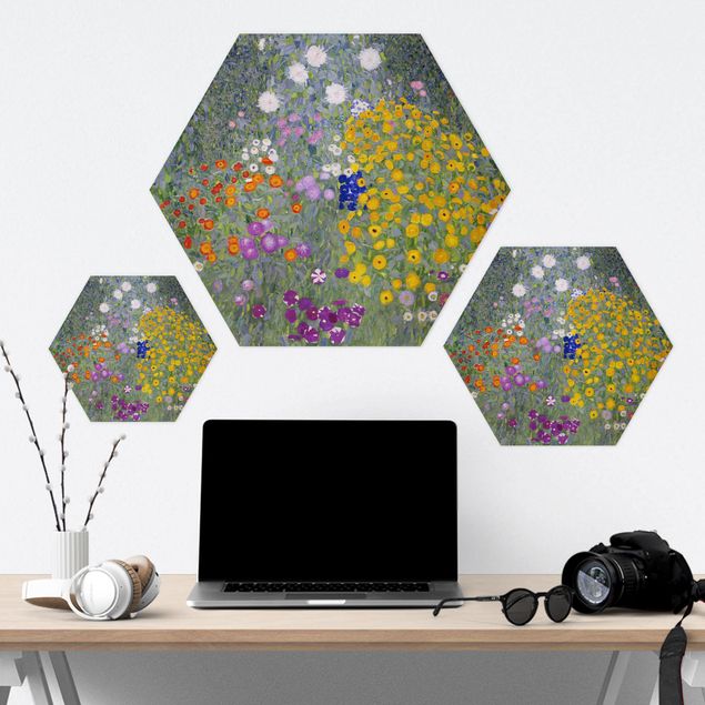 Alu-Dibond hexagon - Gustav Klimt - Cottage Garden