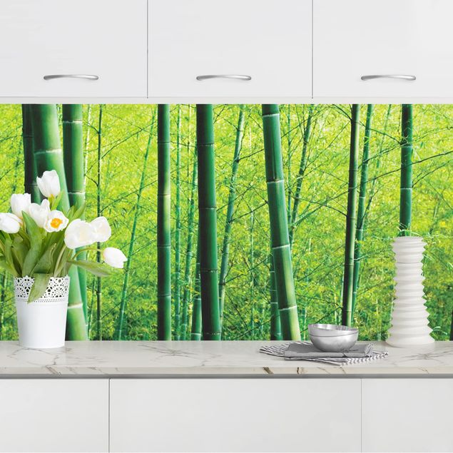 Kitchen splashback landscape Bamboo Forest