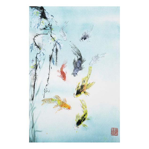 Print on forex - Japanese Watercolour Drawing Goldfish I