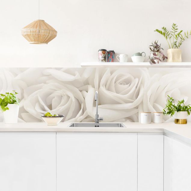 Kitchen splashbacks White Roses