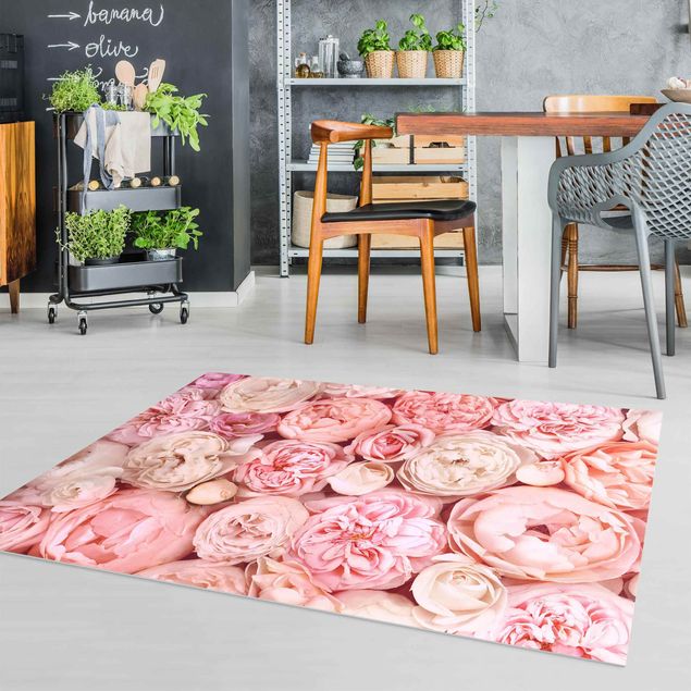 modern area rugs Roses Rosé Coral Shabby