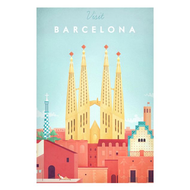 Magnetic memo board - Travel Poster - Barcelona