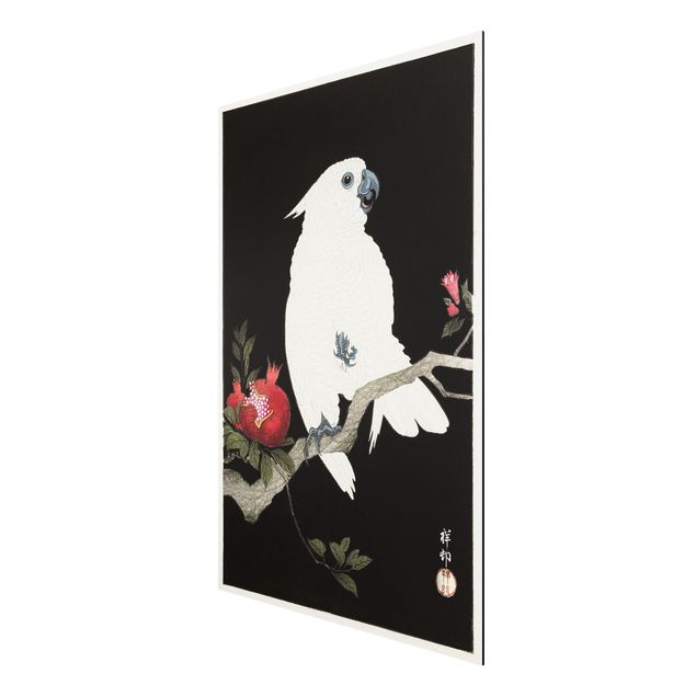 Print on aluminium - Asian Vintage Illustration White Cockatoo