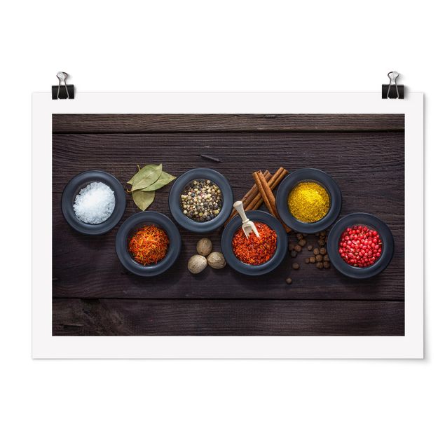 Poster - Black Bowls With Spices