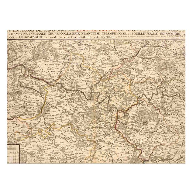 Magnetic memo board - Vintage Map France