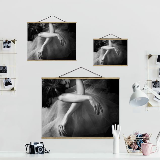 Fabric print with poster hangers - The Hands Of A Ballerina