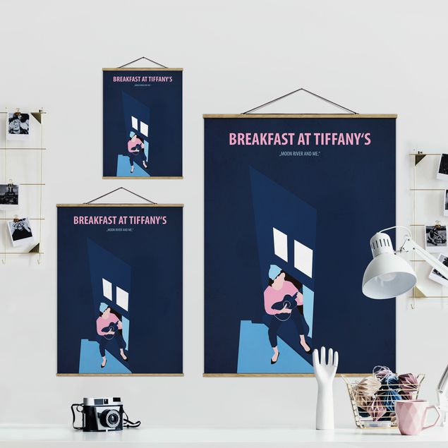 Fabric print with poster hangers - Film Posters Breakfast At Tiffany's