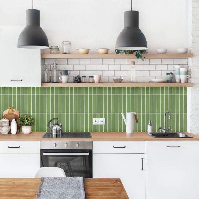 Kitchen splashback tiles Subway Tiles - Green