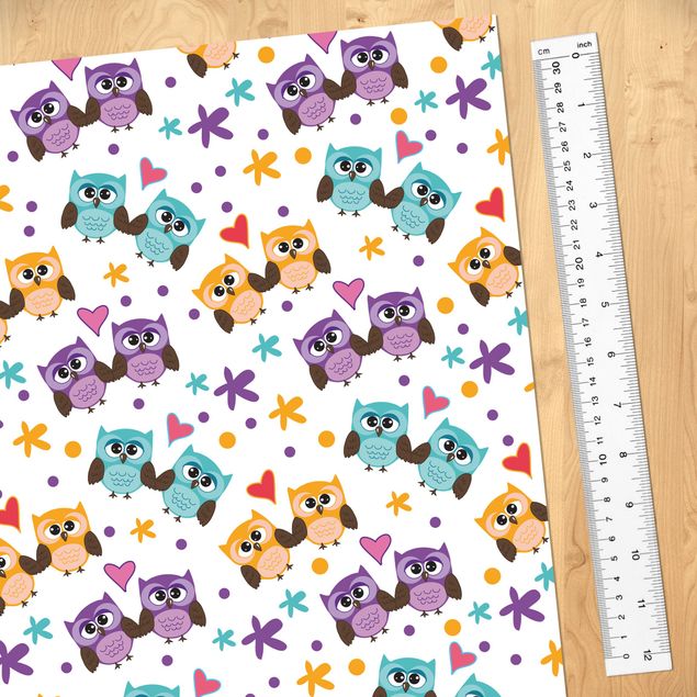 Adhesive film - Sweet Child Pattern With Owls In Love