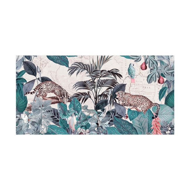 forest theme rug Vintage Collage - Big Cats In The Jungle