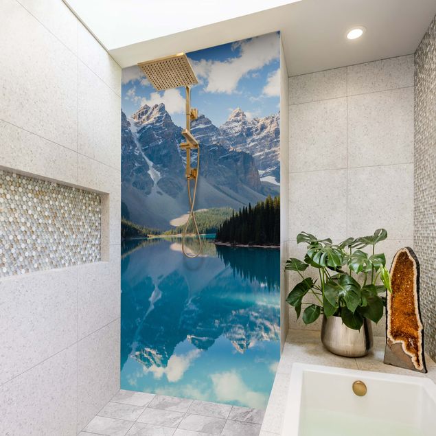 Shower wall cladding - Crystal Clear Mountain Lake