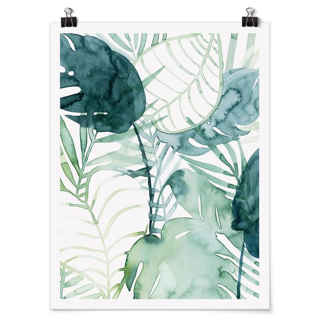 Poster flowers - Palm Fronds In Water Color II