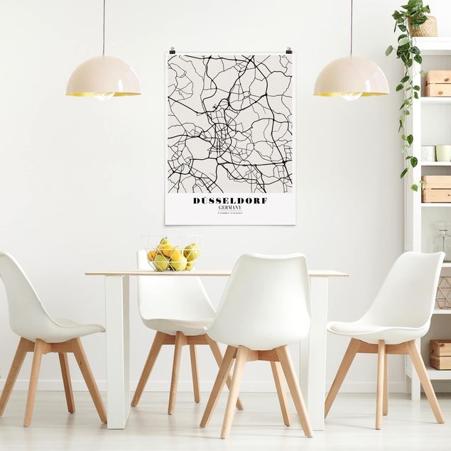Poster city, country & world maps - Dusseldorf City Map - Classic
