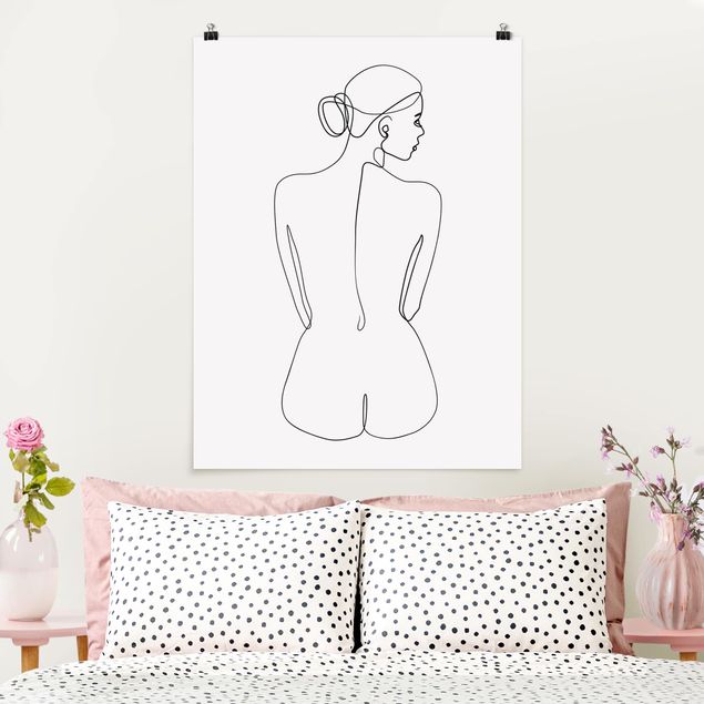 Poster - Line Art Nudes Back Black And White