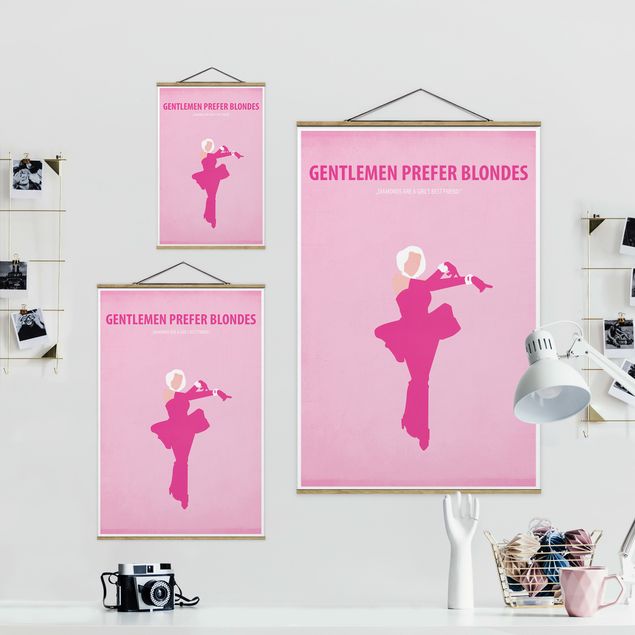 Fabric print with poster hangers - Film Poster Gentlemen Prefer Blondes II