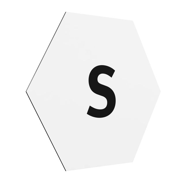 Alu-Dibond hexagon - Letter White S