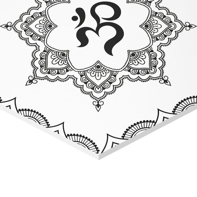Forex hexagon - Hamsa Hand Lotus OM Illustration Set Black And White