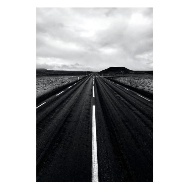Magnetic memo board - Straight Road In Iceland
